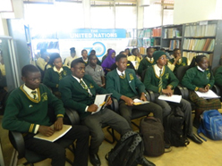 Students at an event organized by UNIC Lusaka 
