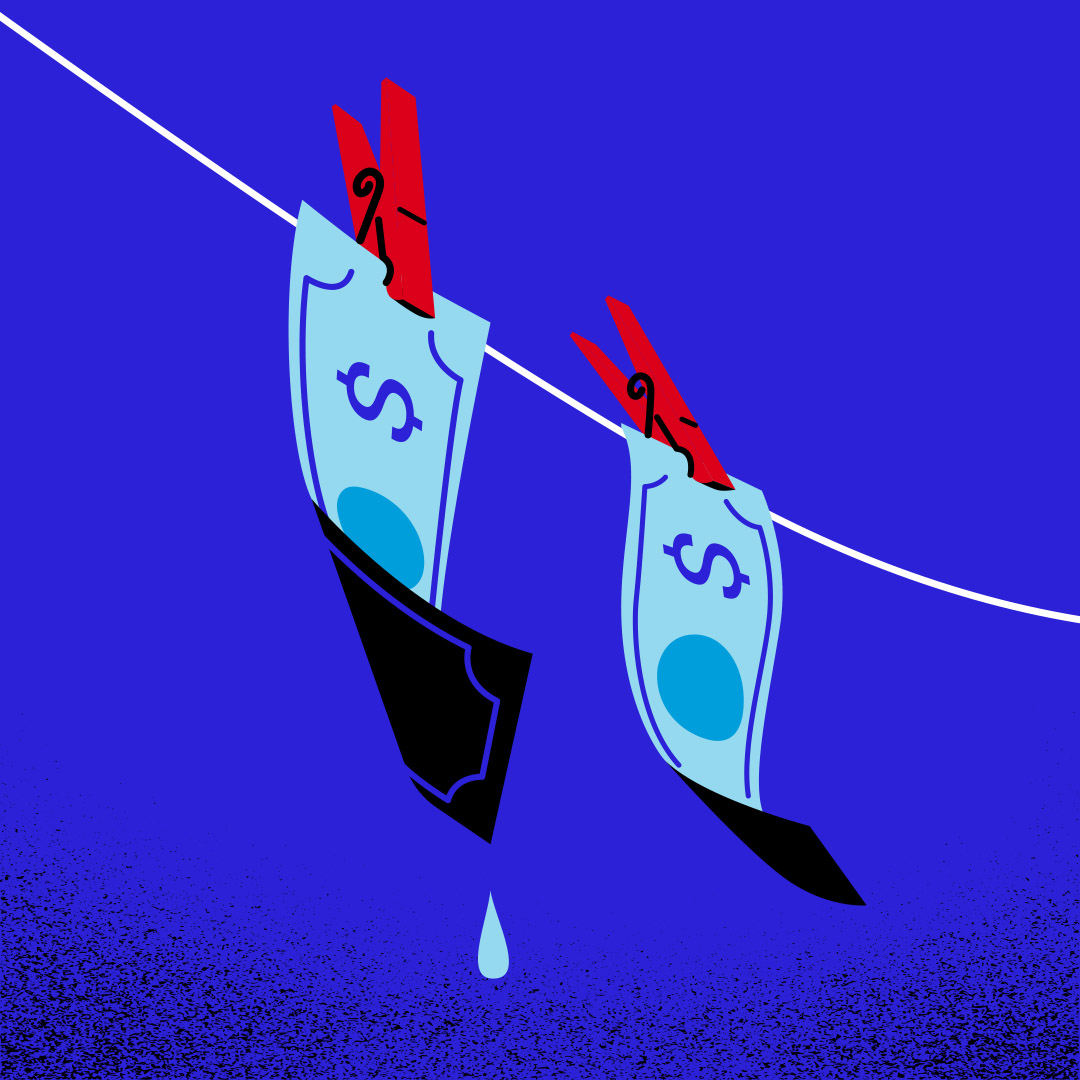 An illustration detailing money laundering. Credit: UN