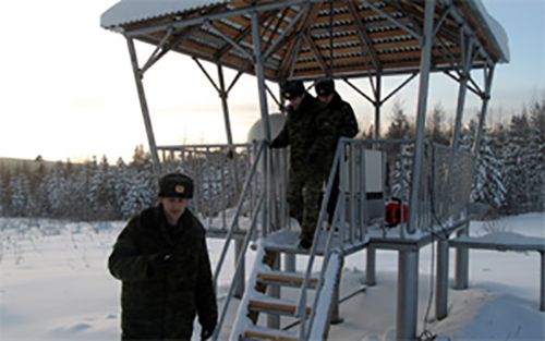 La station radionucléide 56, à Peleduy, en Fédération de Russie.