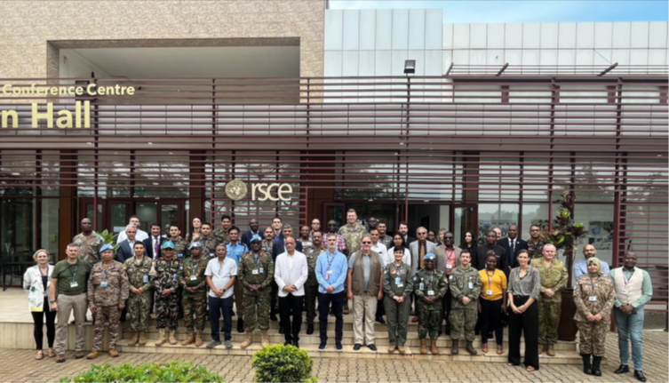 group photo outside of a building