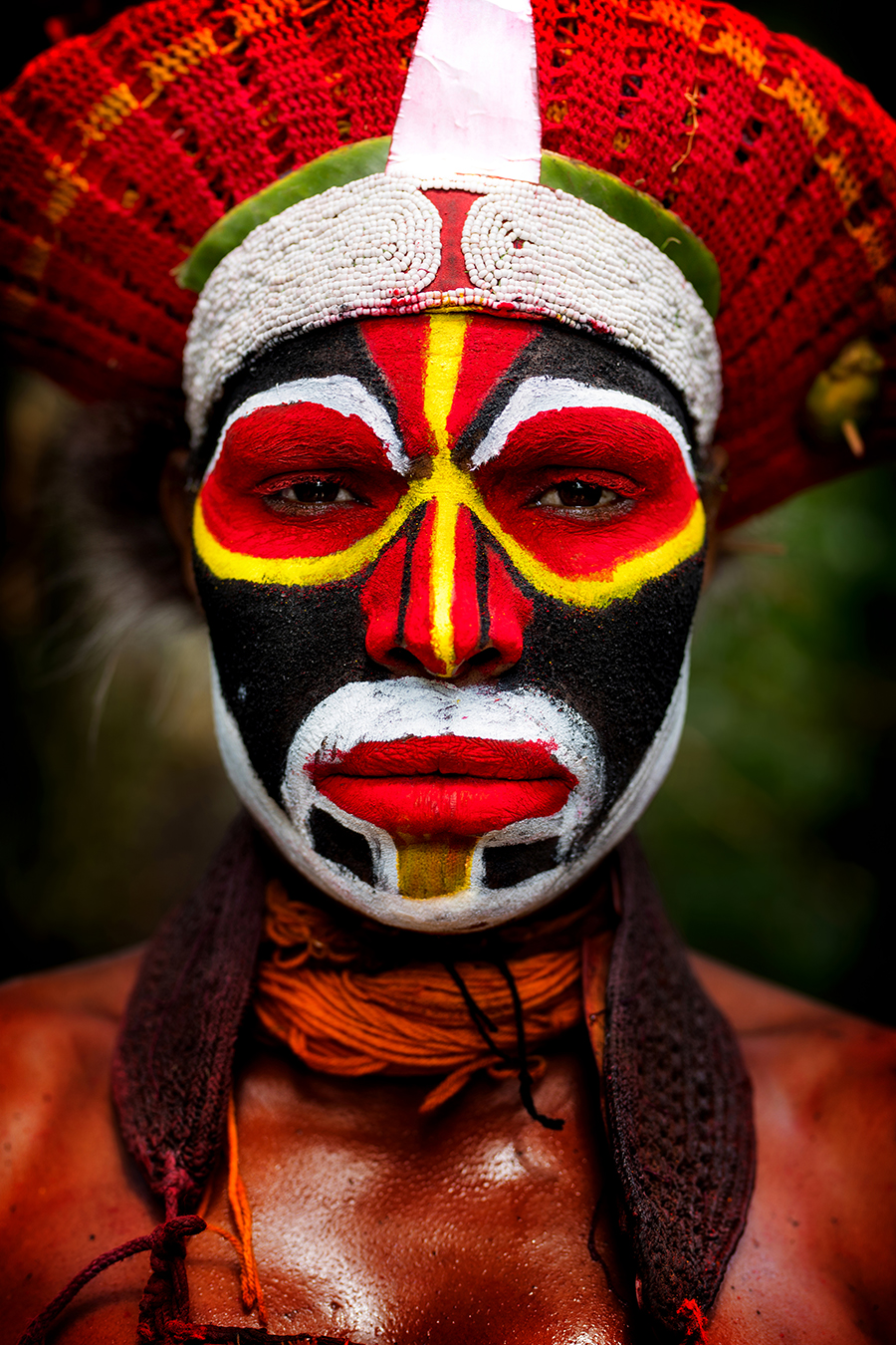 Tribal Red Face Paint - Father and Son