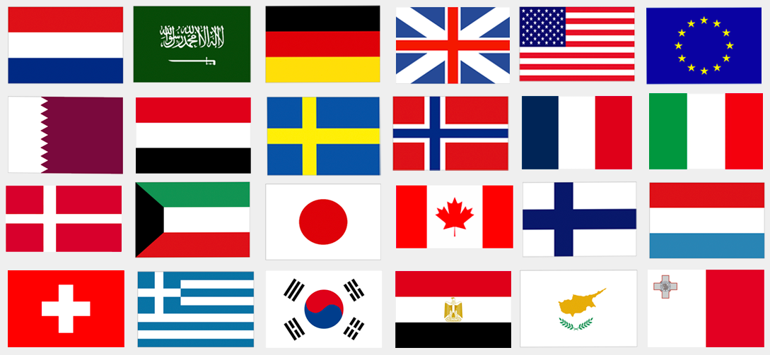 Composición con las banderas de los países donantes