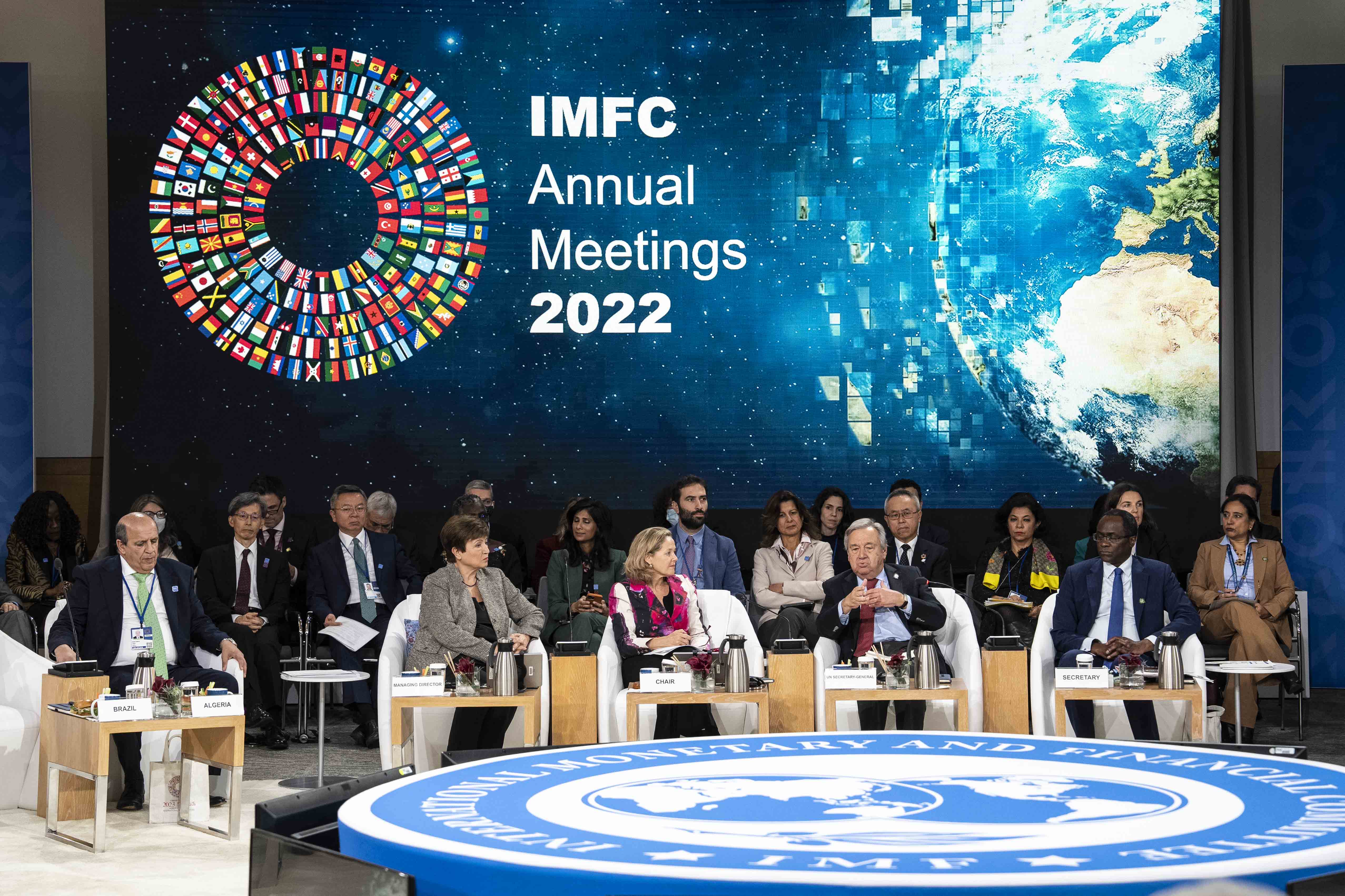 UN Secretary-General Mr. António Guterres addressing IMF Plenary meeting in Washington D.C. Photo © IMF/2022.
