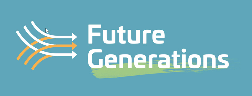arrows are seen next to the text future generations