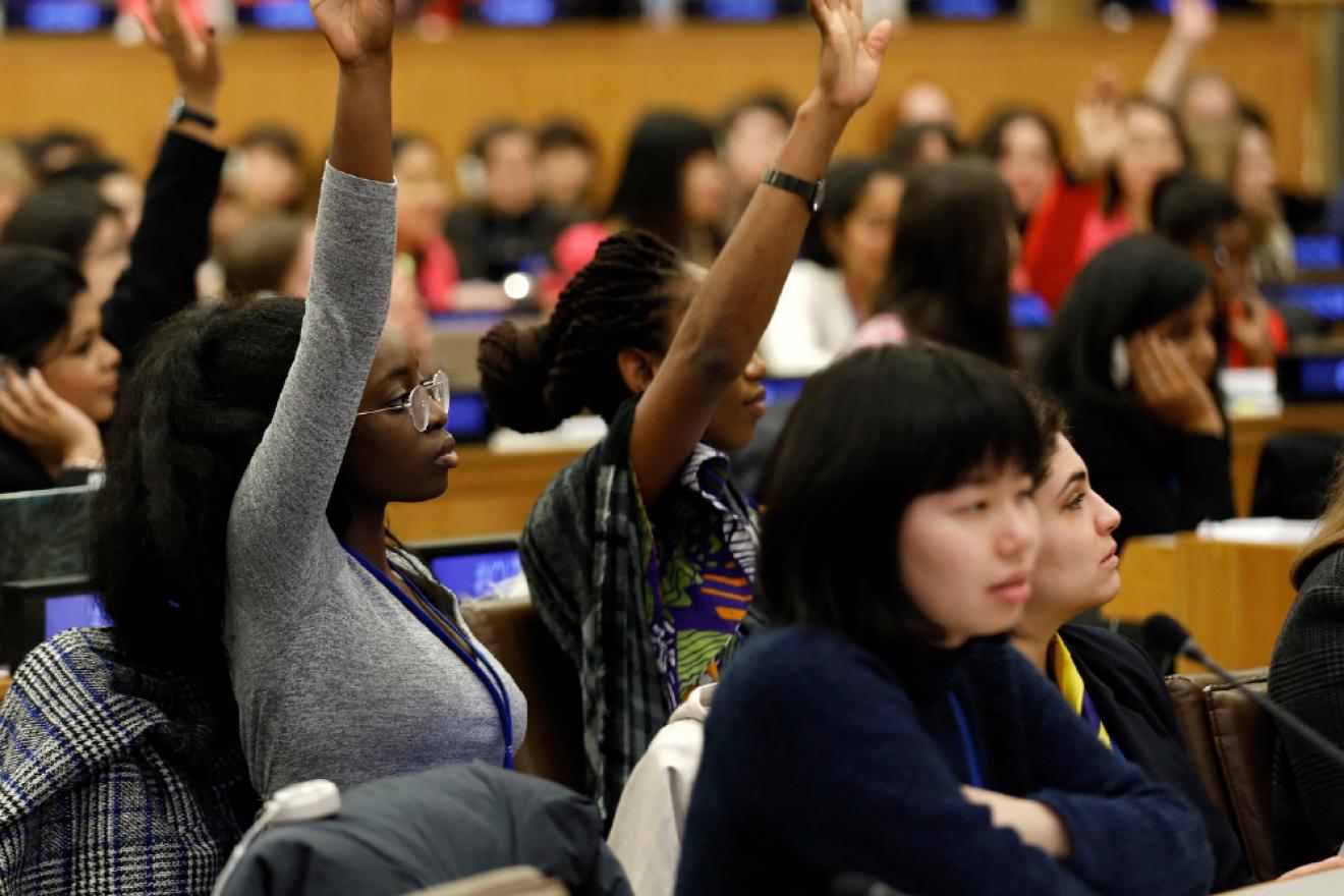 Women at UN CSW63 Side Event - “Take the Hot Seat”. Photo: UN Women/Ryan Brown