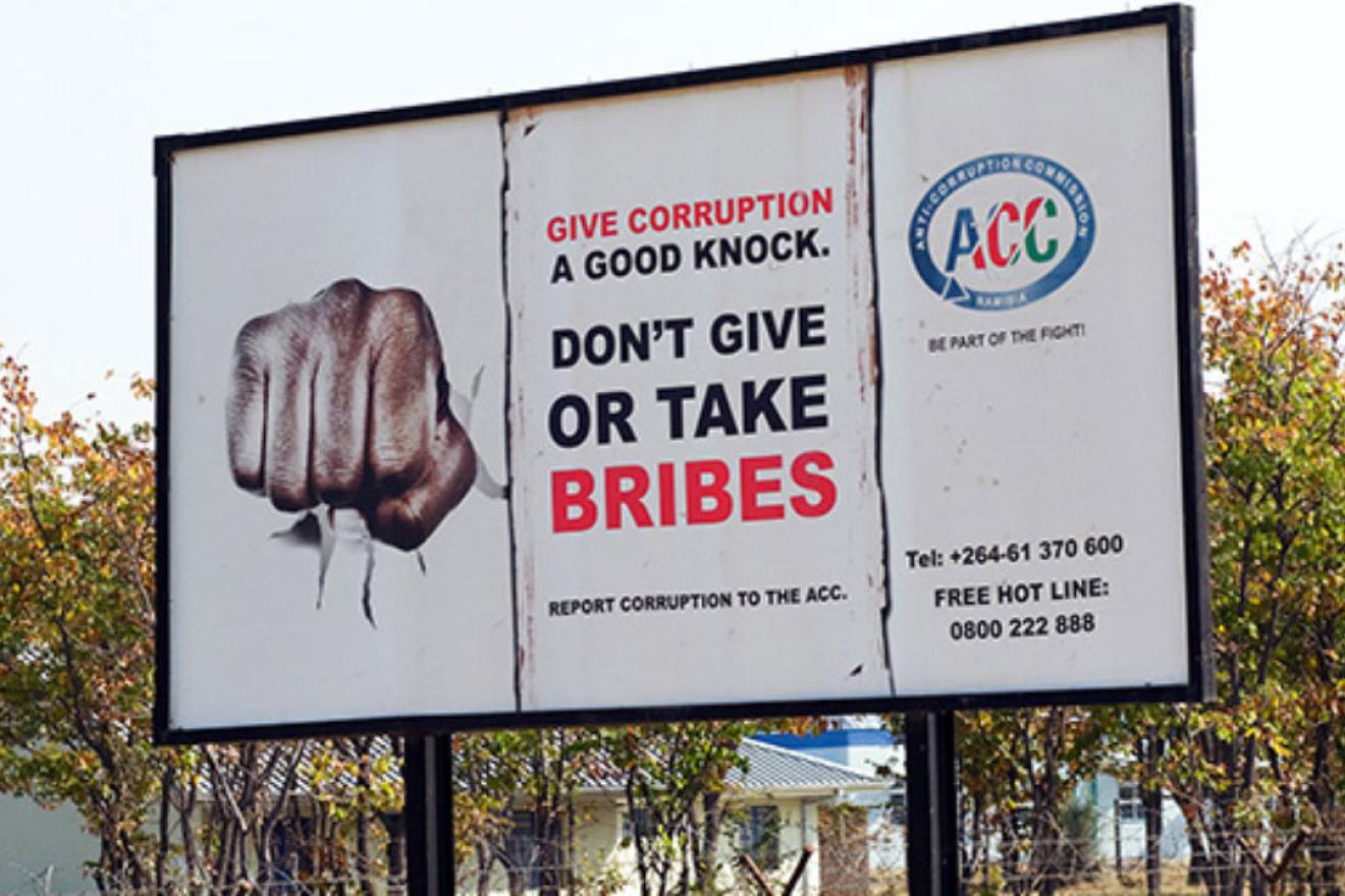 Anti-Corruption sign in Namibia.