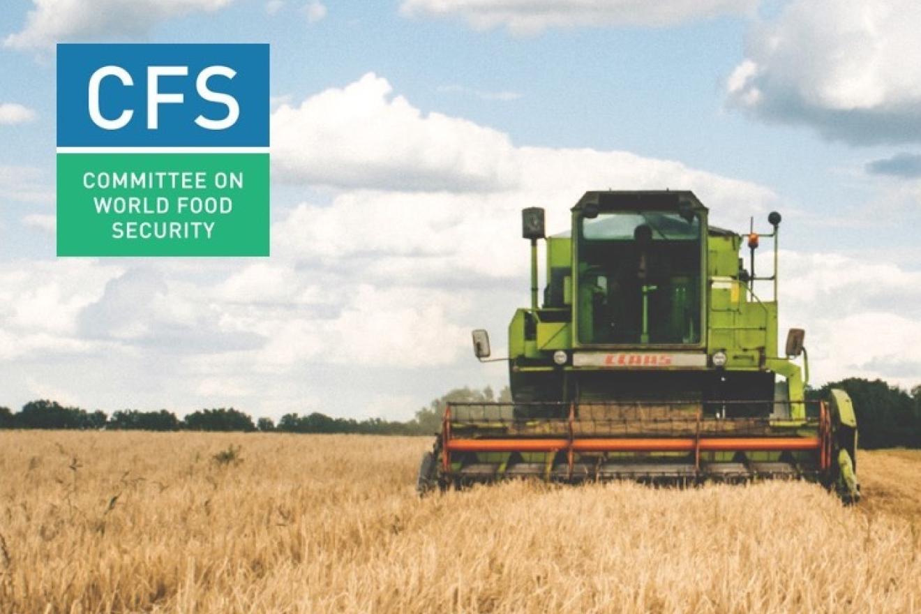 Image of grain picker at work with CFS logo