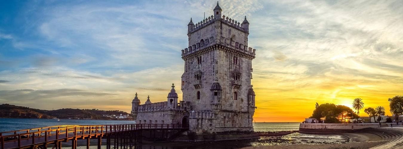 Imagen panorámica de la torre de Belém en Lisboa, Portugal