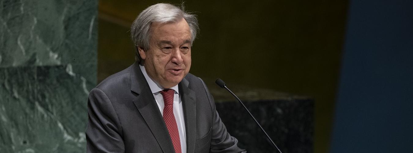 Secretary-General António Guterres giving a speech