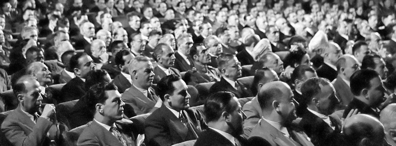 A wide view of the audience at the opening of the San Francisco Conference in 1945.