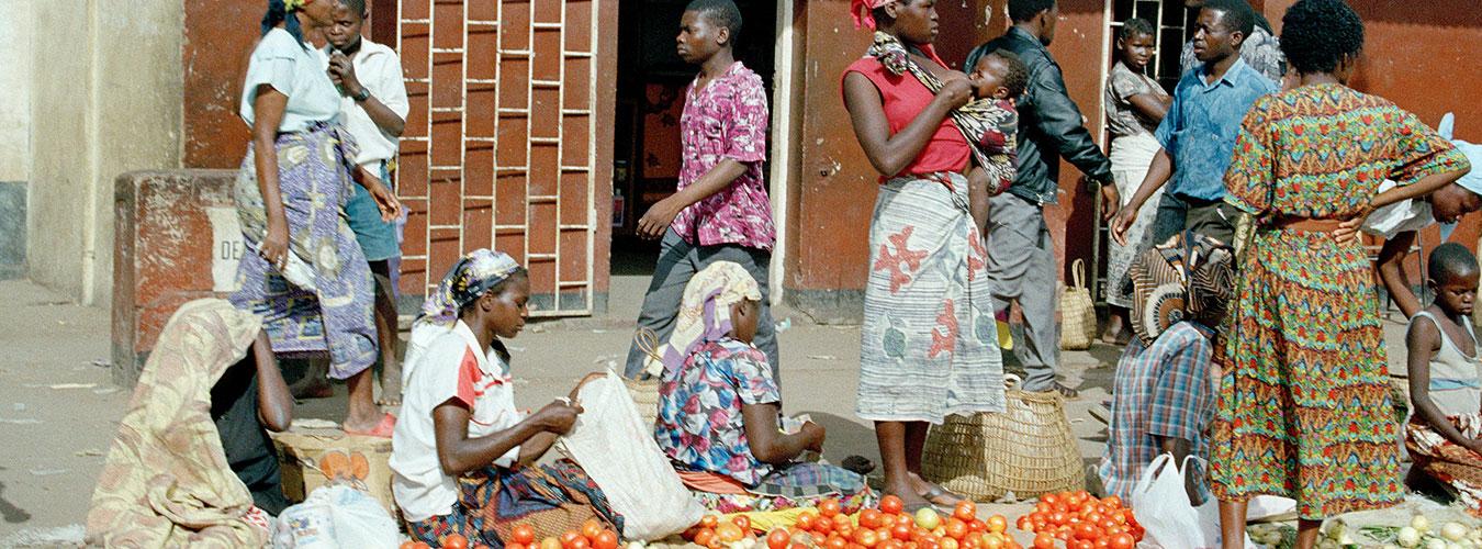 Street vendors in Maputo, Mozambique.