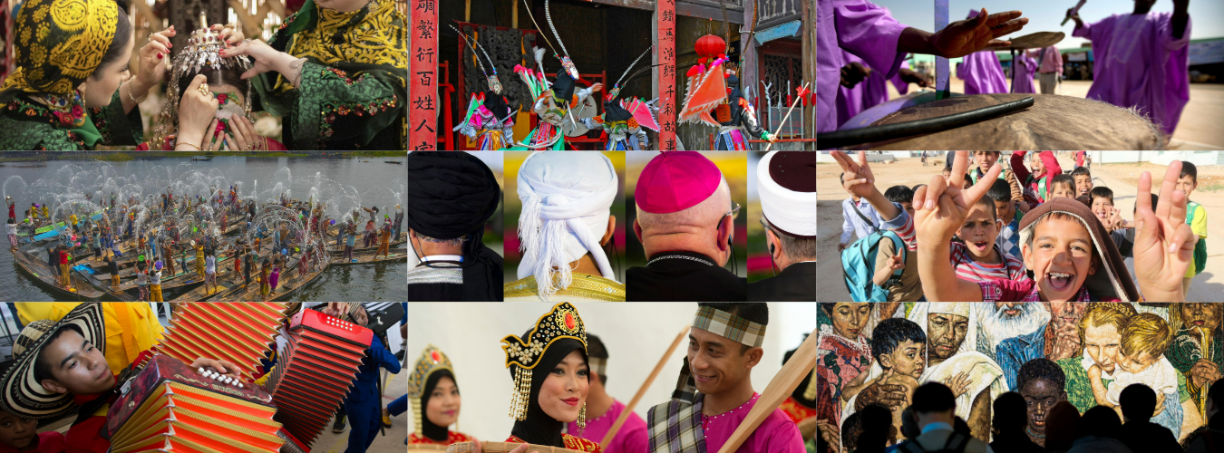 Photo collage showcasing cultural activities from diverse traditions