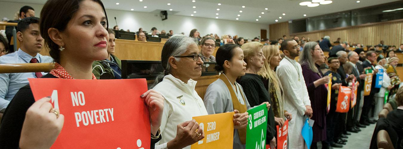 Participants à un événement organisé aux Nations Unies.