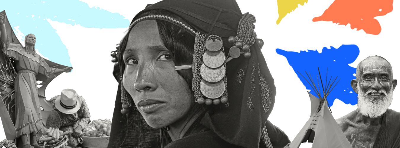 Montage photo de plusieurs personnes autochtones