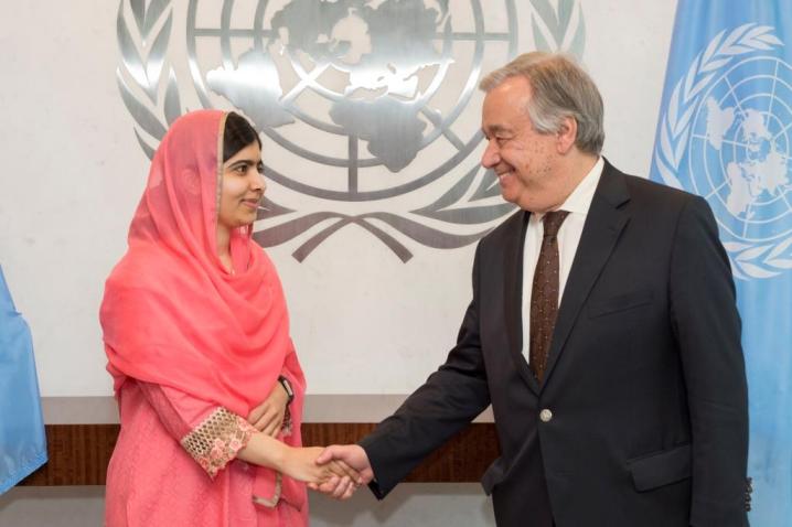 Secretary-General António Guterres designated Malala as a United Nations Messenger of Peace in April 2017 to help raise awareness of the importance of girl’s education. 