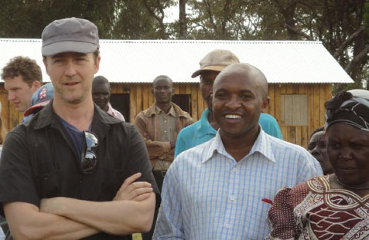 Edward Norton visits a reforestation project, during a visit to Kenya in 2011.