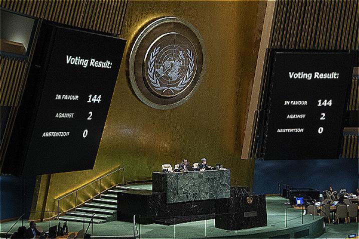 L'Assemblée générale adopte une résolution déclarant le 24 avril Journée internationale du multilatéralisme et de la diplomatie pour la paix.