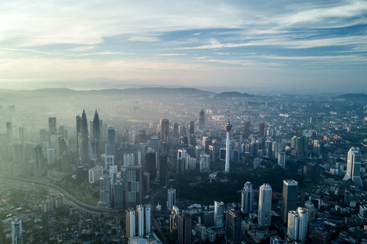 Kuala Lumpur among smog from the air