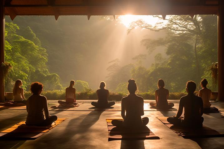 Group of people meditating