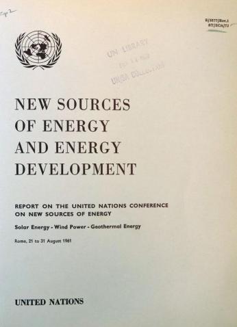 UN Conference on New Sources of Energy UN Conference on New Sources of Energy
