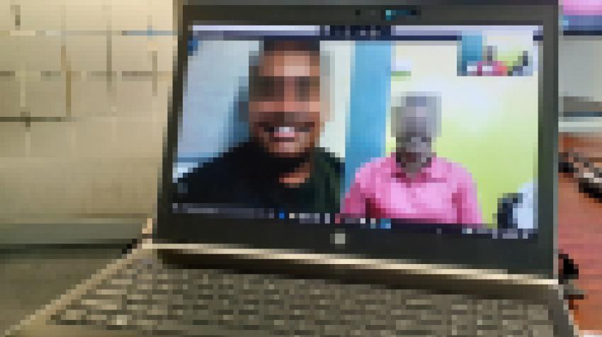 Kelera and her son now meet regularly online using the video conferencing facilities set up at the Corrections Centre. United Nations photo: UNDP