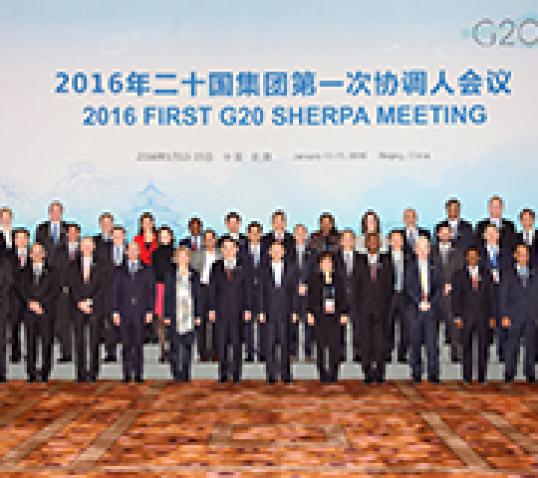 G20 Jan 2016 group photo cropped|Press Conference on the launch of the World’s Women Report.|G20 Jan 2016 group photo