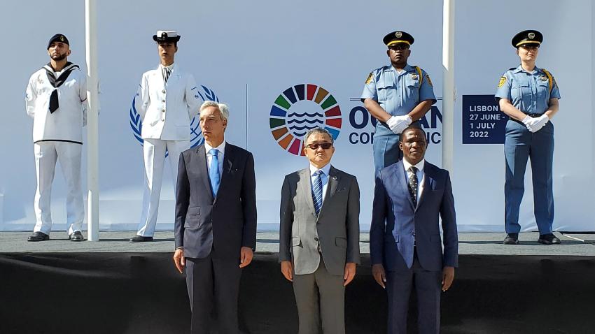 2022 UN Ocean Conference Flag Raising Ceremony