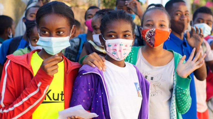 © UNICEF/Rindra Ramasomanana. Students attend an event after school in Madagascar.