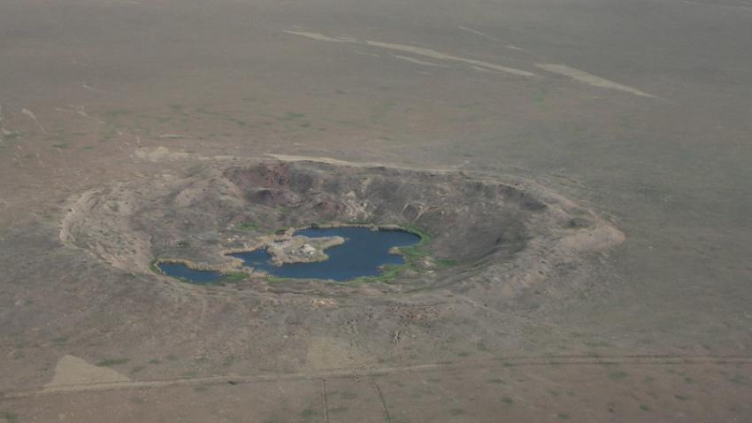 A crater at the former Soviet Union nuclear test site Semipalatinsk, Kazakhstan, 2008. CTBTO Preparatory Commission