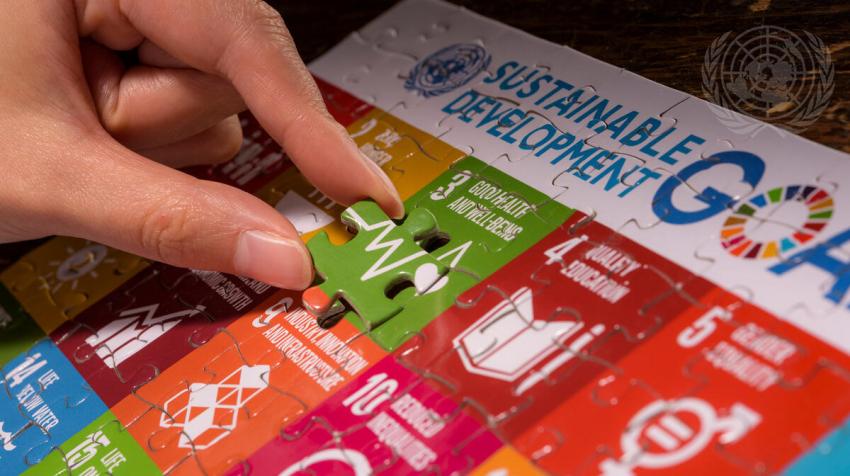 A piece of the Sustainable Development Goals puzzle. UN Photo/Manuel Elías A piece of the Sustainable Development Goals puzzle. UN Photo/Manuel Elías