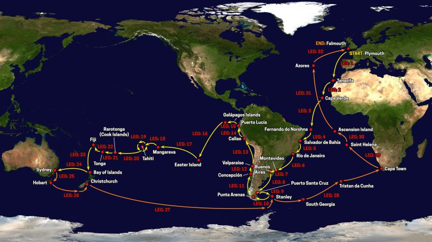 Map of DARWIN200 Voyage.