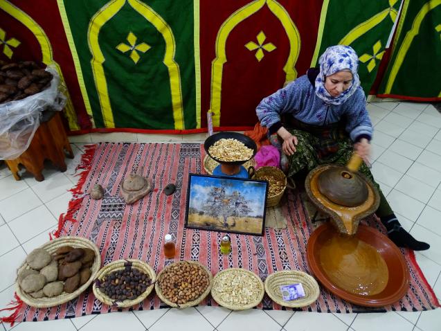 يتم تصنيع منتجات شجرة الأركَان باستخدام الطرق التقليدية في منطقة فريدة من المغرب بالقرب من الصويرة. الصورة: RoubinakiM/Wikimedia Commons