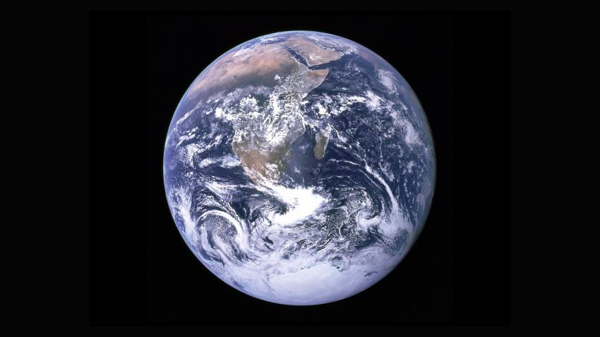 The Earth seen from outer space.