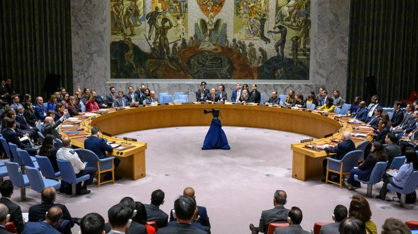 El Consejo de Seguridad adopta la resolución 2712 (2023) por la que se piden pausas humanitarias y corredores urgentes en la Franja de Gaza, 15 de noviembre de 2023. Foto ONU/Loey Felipe