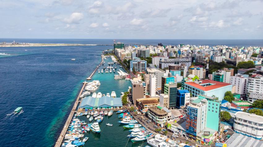 2019年马尔代夫首都马累的鸟瞰图。亚洲开发银行
