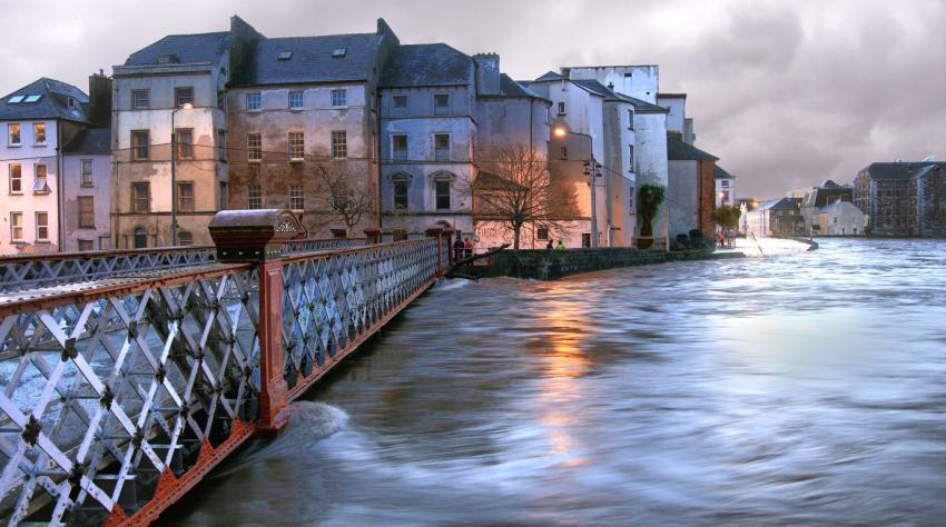 Flooding in the city of Cork shows how vulnerable communities living in coastal zones are. (Photo: University of Galway)