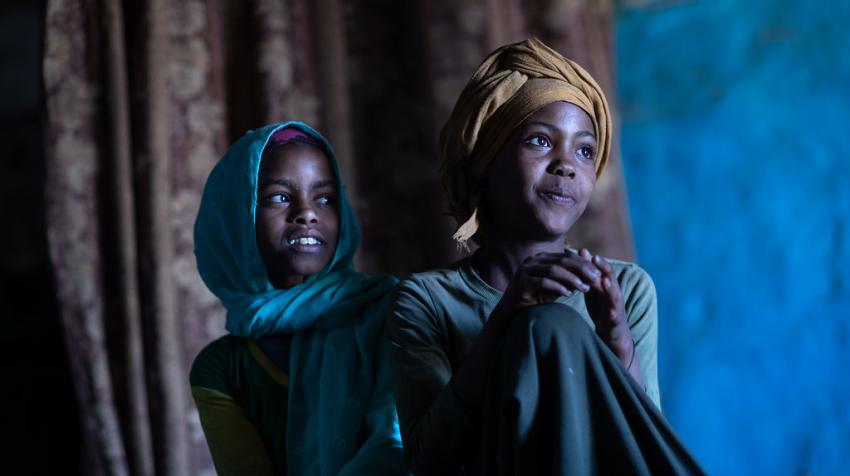 When Magfira Kemsur (L) learned that her best friend Mekiya Mude (R) was about to undergo female genital mutilation, she alerted the authorities, who intervened. Mekiya says that Magfira is her rescuer. UNICEF Ethiopia/2020/Mulugeta Ayene