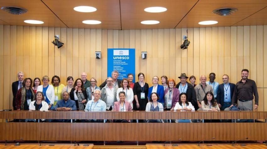 Les participants au 4e Forum de la société civile de la Convention de 2005 sur la protection et la promotion de la diversité des expressions culturelles, qui s'est tenu au siège de l'UNESCO à Paris, le 5 juin 2023. Cyril Bailleul