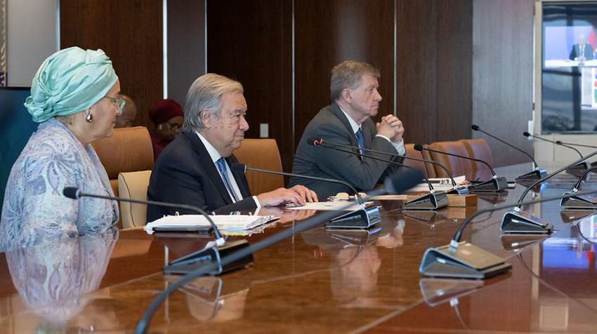 UN Photo/Manuel Elías. UN Secretary-General António Guterres participates in a global call for action ahead of the Summit of the Future. UN Photo/Manuel Elías. UN Secretary-General António Guterres participates in a global call for action ahead of the Summit of the Future.