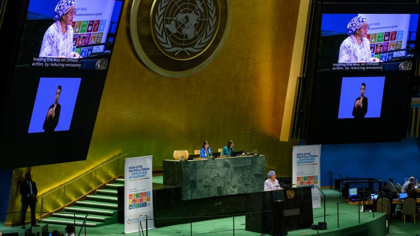 Deputy Secretary-General Amina Mohammed addresses the High-level Political Forum 2024 (HLPF). UN Photo/Loey Felipe UN Photo/Loey Felipe
