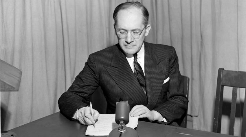 Dr. Raphael Lemkin, who coined the word "genocide", at United Nations Headquarters in New York on 9 December 1948. The Convention on the Prevention and Punishment of the Crime of Genocide was adopted by the General Assembly on the same date. UN Photo
