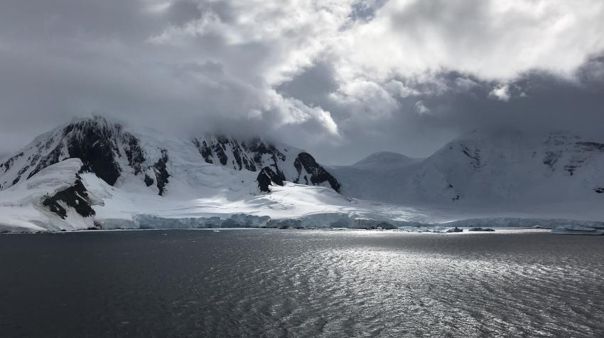 Neumayer Channel in the Antarctic Peninsula, January 2020. Antarctica's ice and its biological communities face grave, systemic threats from global climate change. Photo: Alessandro Antonello
