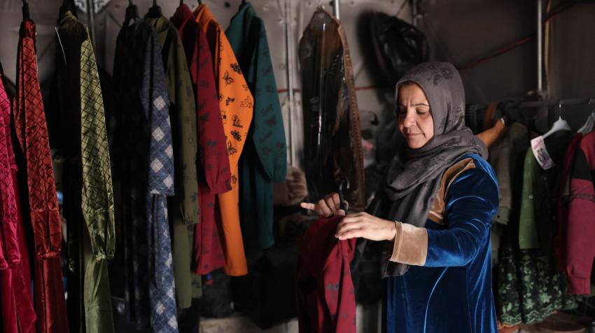 “My wish for 2025 is to open a small shop in my village if only I can return there," says Mirvet, who lives in a camp for displaced people in Idleb, north-west Syria, December 2024. UNOCHA/Ali Haj Suleiman