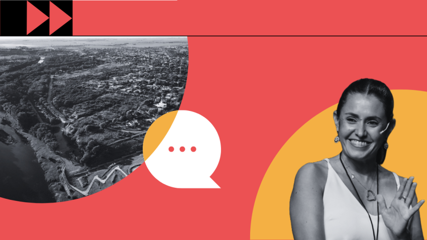 Illustration with a photo of Carolina Basualdo