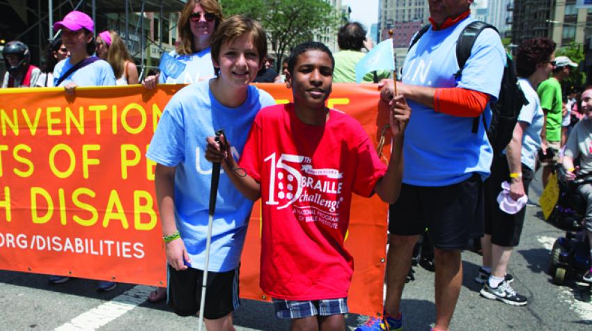 New York City held its first Disability Pride parade on 12 July 2015, marking the 25th anniversary of the Americans with Disabilities Act, signed into law on 26 July 1990. © UN Photo/Devra Berkowitz