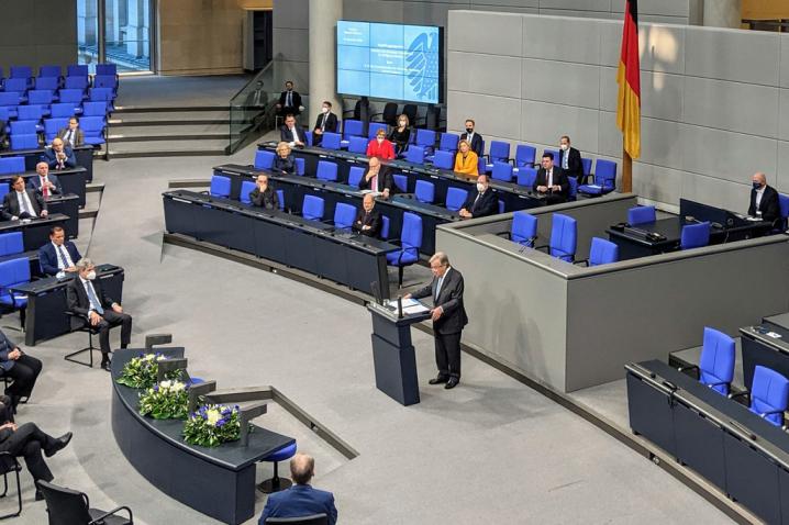 UN Secretary-General António Guterres addresses the Bundestag, the German parliament in Berlin. 