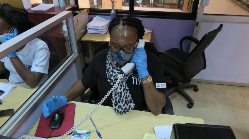 Counselors answer calls to Kenya's gender-based violence hotline 24 hours a day. United Nations photo: Verena Bongartz