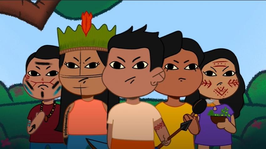 Grand Warriors teaches the importance of use masks. Screen capture: UNICEF