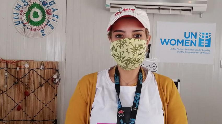 Hadeel Al-Zoubi is a Senior Camp Assistant for UN Women working in Za’atari and Azraq camps for displaced people in Jordan. United Nations photo: UN Women