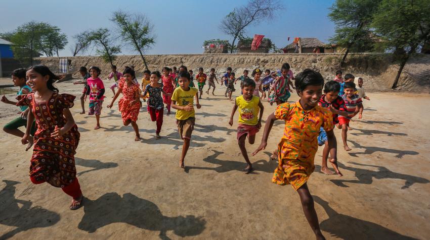 Happy students in the rural village of Dacope, Khulna, Bangladesh. © Md. Nafiul Hasan Nasim